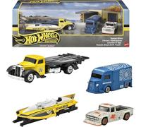 Hot Wheels Premium Collector Set 4x Die-Cast Vehicles Speed Waze, Hydroplane..