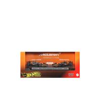 Hot Wheels Premium Formula 1 Toy Car 2-Pack, Set of 2 1:64 Scale Die-Cast McLaren Formula 1 Racecars Featuring #81 Oscar Piastri & #4 Lando Norris, JMM91