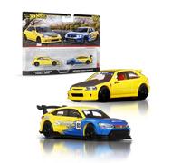 Hot Wheels Premium Honda Civic, Car Culture 2-Pack of 1:64 Scale Vehicles, Unique Pairings, Real Riders Tires, Metal/Metal Chassis, Toy for Collectors, JBL00
