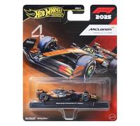 Hot Wheels Premium McLaren Mastercard Formula 1 Team Race Car | Lando Norris Collectible Toy Car with Real Riders Tires & Metal/Metal Body & Chassis, JKD88