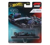 Hot Wheels Premium Mercedes-AMG PETRONAS Formula 1® Car | 1:64 Scale Kimi Antonelli Die-Cast Replica Toy Car for Collectors, Real Riders Tires & Metal/Metal Body and Chassis, JKD92