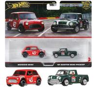 Hot Wheels Premium Morris Mini, Car Culture 2-Pack 1:64 JBK97 Car And Pickup