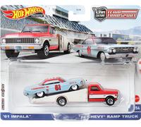Hot Wheels Premium Team Transport 61 Impala 72 Chevy Ramp Truck #54 - Real Rider