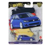 Hot Wheels Premium Volkswagen Golf MK7, Car Culture Circuit Legends Vehicles for Kids 3 Years Old & Up and Adult fans and Collectors, Premium Collection of Car Culture 1:64 Scale Vehicles, HRV79