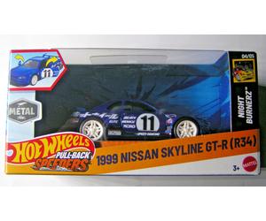 Hot Wheels Pull-Back Speeders 1:43 - 1999 Nissan Skyline GT-R (R34) - JCM01