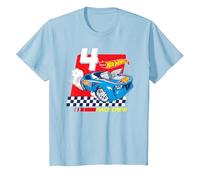 Hot Wheels Race Crew 4 Years Old T-Shirt, Youth, Baby Blue, Medium