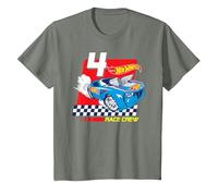 Hot Wheels Race Crew 4 Years Old T-Shirt, Youth, Olive Heather, X-Small