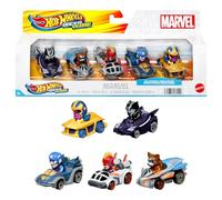 Hot Wheels Set Of Five Metallic Cars With Marvel Characters As Pilots Multicolor