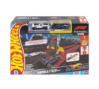 Hot Wheels Racing F1 Toy Car Track Set with 1:64 Scale Oracle Red Bull & Visa Cash App Racing Bulls Formula One Team Vehicles, JNN35
