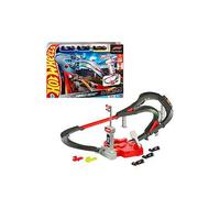 Hot Wheels Toy Car Track Set, 3 Formula 1 Die-Cast Vehicles in 1:64 Scale: McLaren F1 Team, Alpine & VCARB, Sprint Race Circuit (Teams May Vary), JDY15