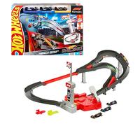 Hot Wheels Toy Car Track Set, 3 Formula 1 Die-Cast Vehicles in 1:64 Scale: McLaren F1 Team, Alpine & VCARB, Sprint Race Circuit (Teams May Vary), JDY15