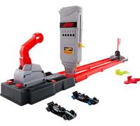 Hot Wheels Racing Formula 1 Toy Car Track Set, Race the 2 1:64 Scale Die-Cast Officially Licensed F1 Vehicles on Side-By-Side Track, Grid Start, JKM88