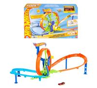 Hot Wheels Rapid Launch & Loop Track Set & Toy Car | Playset with 1:64 Scale Die-Cast Vehicle, Crash Area on Figure 8 Track with Loop-Kicker Booster, JBX65