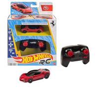 Hot Wheels RC Toy Car, Remote-Control Ferrari SF90 Stradale Assetto Fiorano in 1:64 Scale, Race On- and Off- Track, Booster Button for Speed, JGD09