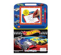 Hot Wheels Read & Doodle - Learning resources for kids, a magnetic drawing pad, an easy-to-use pen, 22-page board book for reading and drawing