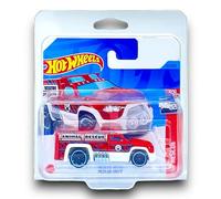 Hot Wheels Rescue Duty (Red & White) 2/10 HW Rescue - 2023-192/250 (Short Card) - COMES IN A KLAS CAR KEEPER SHORT CARD PROTECTOR CASE - HKK70
