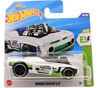 Hot Wheels Rodger Dodger 2.0, EV Series, White Die-Cast Car, 1:64 Scale
