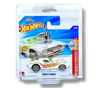 Hot Wheels Rodger Dodger (White, Green & Orange Flames) 4/5 Hot Wheels Let's Race - 2025-67/250 (Short Card) - includes a KLAS Car Keeper Protector Case - HYX12