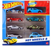 Hot Wheels, Set of 8 Basic Toy Cars & Trucks in 1:64 Scale, Includes 1 Exclusive Car, Different Mixes Released Throughout the Year, Styles May Vary, HPV78
