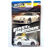 Hot Wheels Fast and Furious Brian O'Conner Car Toyota Supra White Model Die Cast Scale 1:64 - Length 7 cm - JBY33