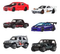 Hot Wheels Silver Series Streets of Japan 6-Pack (Styles May Vary) | Set of 6 1:64 Scale Die-Cast Japanese Toy Cars with Elevated Deco, JLB23