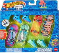 Hot Wheels Skate Tony Hawk Fingerboard & Removable Skate Shoes Multipack, 4 Fully Assembled Boards, 2 Pairs of Skate Shoes, 1 Exclusive Set (Styles May Vary)