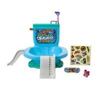 Hot Wheels Skate Flush & Go Bowl Fingerboard Set with 1 Exclusive Board & Pair of Removable Shoes