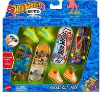 Hot Wheels Skate Tony Hawk Fingerboard & Removable Skate Shoes Multipack, 4 Fully Assembled Boards, 2 Pairs of Skate Shoes, 1 Exclusive Set (Styles May Vary), HNG72