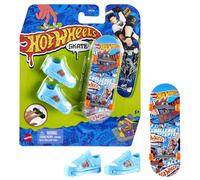 Hot Wheels Skate Tony Hawk Fingerboard & Shoes, Designed in Collaboration with Tony Hawk, 1 Fingerboard & 1 Pair of Removable Skate Shoes (Assorted Styles, One Random Set), HGT46