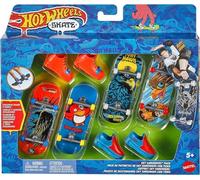Hot Wheels Skate Tony Hawk Fingerboards & Removable Skate Shoe Multipack, 4 Pre-Assembled Boards, 2 Pairs of Skates - Limited Set (Styles May Vary)