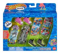 Hot Wheels Skate Tony Hawk Set of 4 Fingerboards & 2 Pairs of Removable Skate Shoes Speed Shredder Pack of Fully Assembled Boards 1 Exclusive S