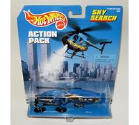 Hot Wheels Sky Search Action Pack - Helicopter, Blimp, Policeman, Assailant Replicas - 7.7 x 7.5 x 2.5 inches - Blue - Unisex - Ages 3+