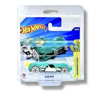 Hot Wheels Slide Kick (Teal, White & Yellow) 1/10 Experimotors - 2025-116/250 (Short Card) - includes a KLAS Car Keeper Protector Case - HYY02