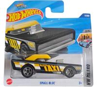 Hot Wheels Small Bloc Die-Cast Car, 1:64 Scale, Black and Yellow, 7/250