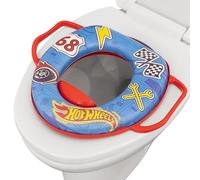 Hot Wheels Soft Potty Training Seat for Toilet with Storage Hook, Non-Slip Potty Ring with Splash Guard, Built-in Handles for Toddlers