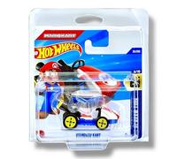 Hot Wheels Standard Kart (Red, White & Blue - Mario Kart) 3/10 HW Screen Time - 2025-30/250 (Short Card) - includes a KLAS Car Keeper Protector Case - HYW83