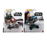 Hot Wheels Star Wars Character Cars 1:64 Scale Diecast - Mandalorian & Cara Dune - Twin Pack