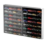 Hot Wheels Storage, 1/64 Scale Toy Car Storage, Wooden Display Shelves, Wall Mounted Display Cabinet 40 x 32 x 4.3CM for Collectables Model Car or Mini Figure, 2 PCS