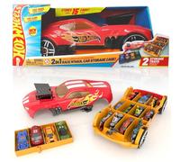 Hot Wheels NEW Car Storage 2in1 Race N' Haul free wheel Car Storage case with Retractable Handle - Stores up to 15 cars (cars not included)