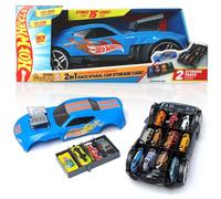 Hot Wheels Car Storage 2in1 Race N' Haul free wheel Car Storage case with Retractable Handle - Stores up to 15 cars (cars not included)