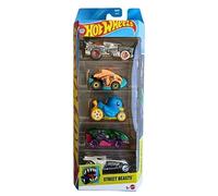 Hot Wheels Street Beasts 5 Pack (Duck N' Roll, Hotweiler, Ratical Racer, Piranha Terror, Vampyra) 1:64 Scale Diecast Toy Vehicles