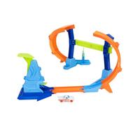 Hot Wheels Toy Car Track Set, Flip & Jump Through the Corkscrew Loop with a 1:64 Scale Toy Car, Speed Snap Track & Adapters, Compresses for Storage, JLM91