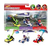 Hot Wheels Super Mario Character Car 3-Packs with 3 Character Cars in 1 Set, Gift for Kids & Collectors Ages 3+, HDB38