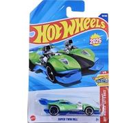 Hot Wheels Super Twin Mill [Green & Blue] Let's Race 1/5, 19/250, New for 2025!, 1:64 Scale Diecast Vehicle