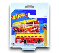 Hot Wheels Surfin' School Bus (Yellow & Red) 4/5 HW Xtreme Sports - 2024-65/250 (Short Card) - includes a KLAS Car Keeper Protector Case - HTD58