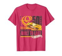 Hot Wheels T-Shirt, Official, 50 Years, Multiple Colours T-Shirt, Men, Red Heather, Large