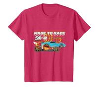 Hot Wheels T-Shirt, Official, Made to Race, Multiple Sizes T-Shirt, Youth, Red Heather, 4T