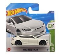 Hot Wheels Tesla Model S Plaid Die-Cast Car, 1/10 EV Series, White