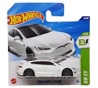 Hot Wheels - Tesla Model S Plaid - HW EV 1/10 - HYX58 - Short Card - White - Mattel 2025-1:64