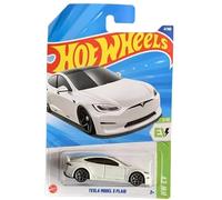 Hot Wheels Tesla Model S Plaid [White], HW EV 1/10, 9/250, 1:64 Scale Diecast Car
